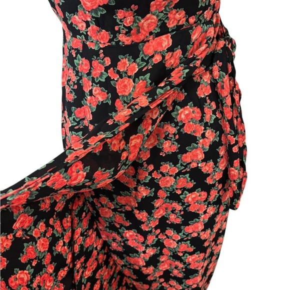 Privacy Please x Revolve Faux Wrap Halter MIDI Dress Criss Cross Back Floral M - Picture 4 of 13